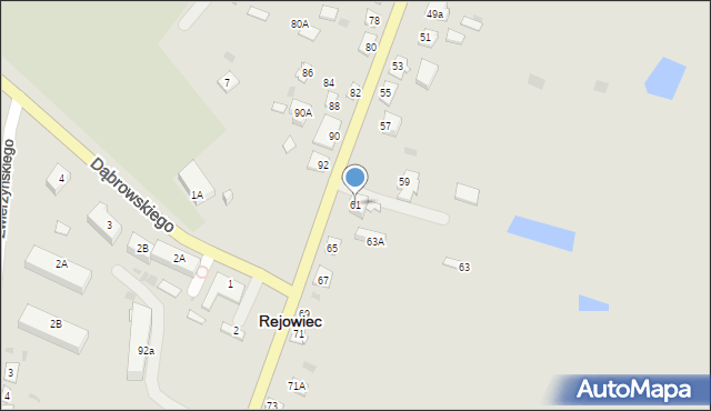 Rejowiec, Kościuszki Tadeusza, gen., 61, mapa Rejowiec