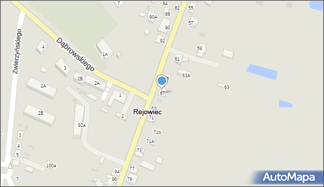 Rejowiec, Kościuszki Tadeusza, gen., 67, mapa Rejowiec