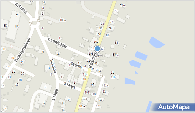 Rejowiec, Kościuszki Tadeusza, gen., 89, mapa Rejowiec