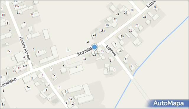 Reńska Wieś, Kozielska, 13, mapa Reńska Wieś