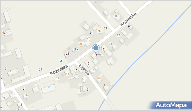 Reńska Wieś, Kozielska, 19, mapa Reńska Wieś