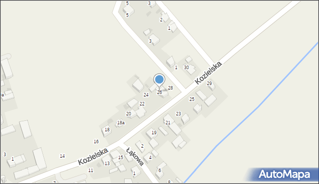 Reńska Wieś, Kozielska, 26, mapa Reńska Wieś