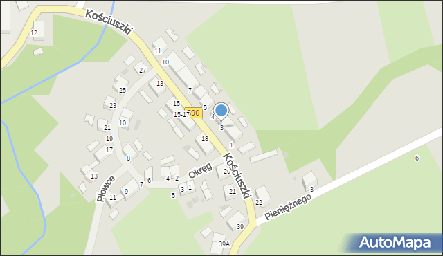 Reszel, Kościuszki Tadeusza, gen., 3, mapa Reszel