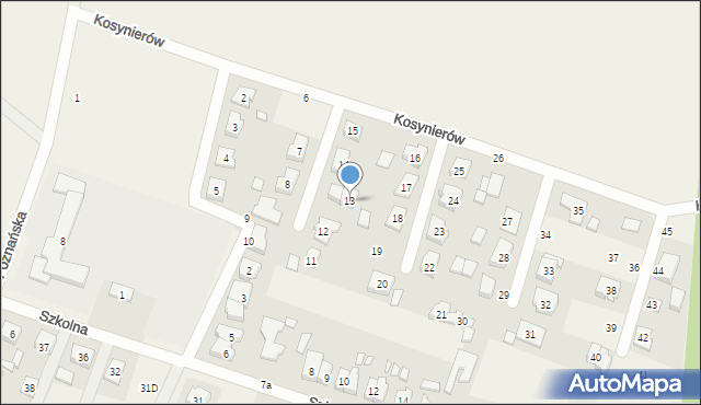 Rogalin, Kosynierów, 13, mapa Rogalin