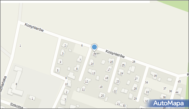 Rogalin, Kosynierów, 15, mapa Rogalin