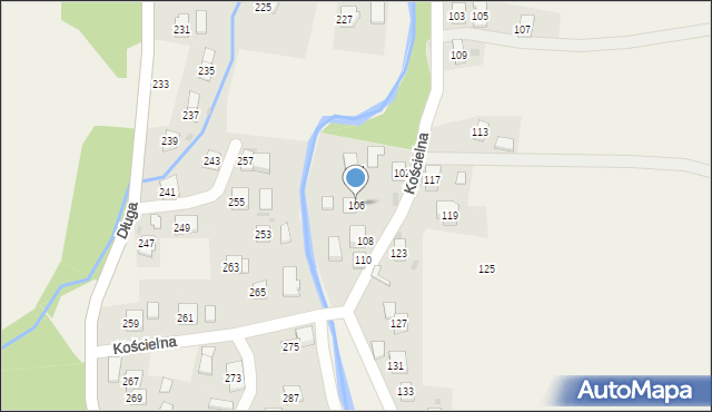 Rogi, Kościelna, 106, mapa Rogi