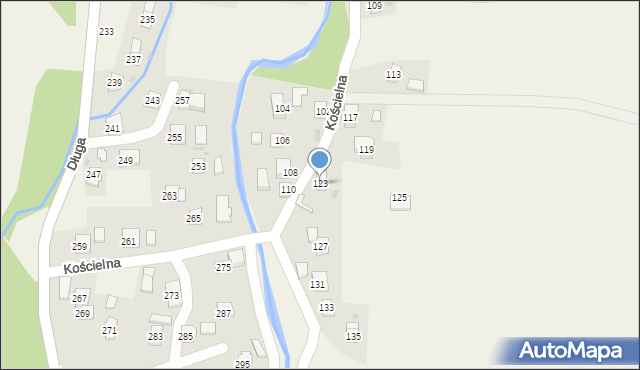 Rogi, Kościelna, 123, mapa Rogi