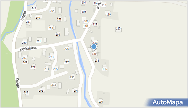 Rogi, Kościelna, 131, mapa Rogi