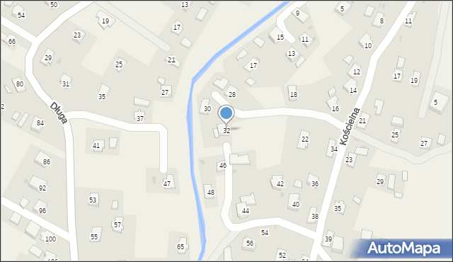 Rogi, Kościelna, 32, mapa Rogi