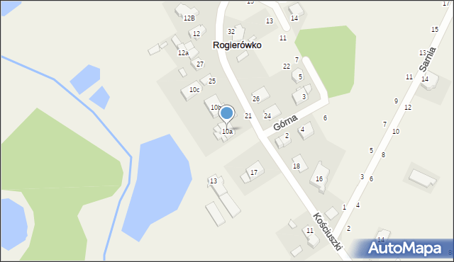 Rogierówko, Kościuszki Tadeusza, gen., 10a, mapa Rogierówko