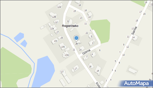 Rogierówko, Kościuszki Tadeusza, gen., 26, mapa Rogierówko