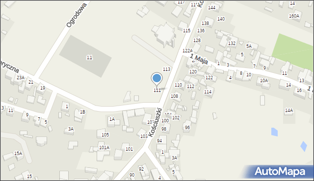 Rogoźnik, Kościuszki Tadeusza, gen., 111, mapa Rogoźnik