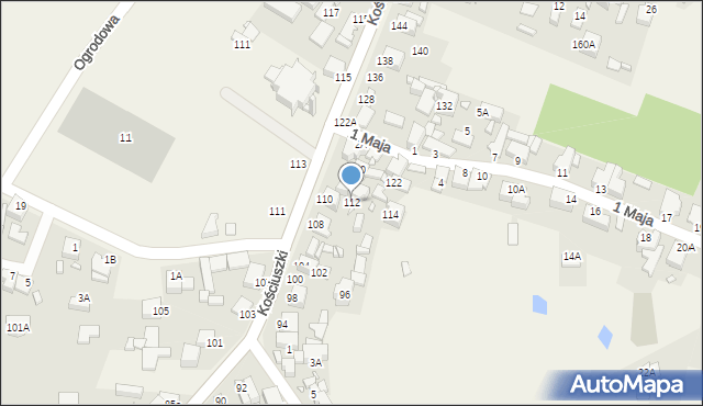 Rogoźnik, Kościuszki Tadeusza, gen., 112, mapa Rogoźnik