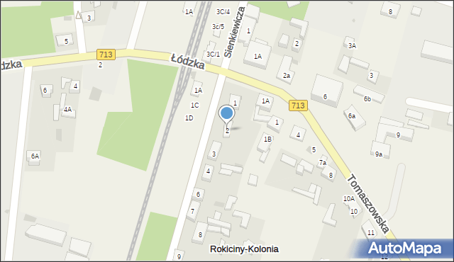 Rokiciny-Kolonia, Kolejowa, 2, mapa Rokiciny-Kolonia
