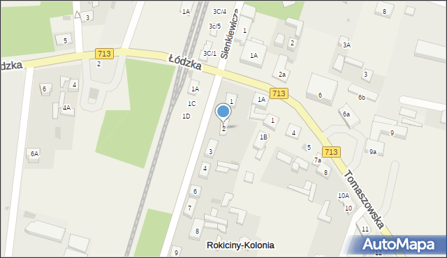 Rokiciny-Kolonia, Kolejowa, 2, mapa Rokiciny-Kolonia