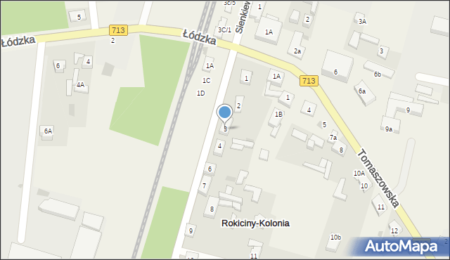 Rokiciny-Kolonia, Kolejowa, 3, mapa Rokiciny-Kolonia