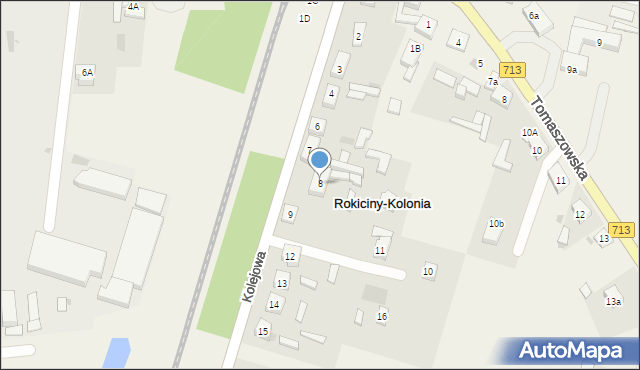 Rokiciny-Kolonia, Kolejowa, 8, mapa Rokiciny-Kolonia