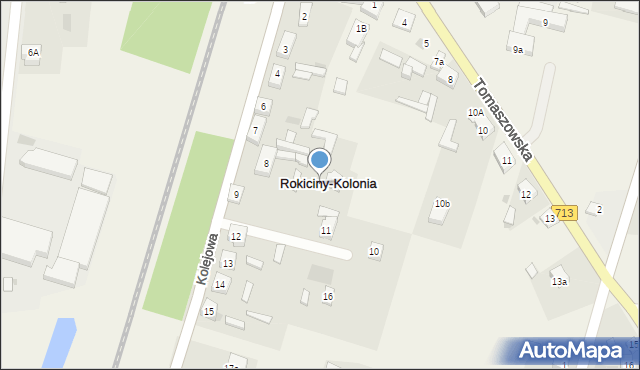Rokiciny-Kolonia, Kolejowa, 8A, mapa Rokiciny-Kolonia