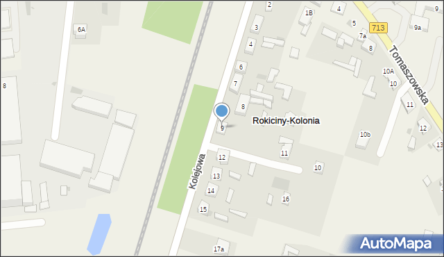 Rokiciny-Kolonia, Kolejowa, 9, mapa Rokiciny-Kolonia