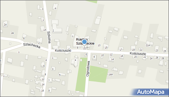 Rokitno Szlacheckie, Kościuszki Tadeusza, gen., 11, mapa Rokitno Szlacheckie