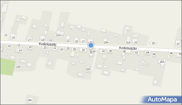 Rokitno Szlacheckie, Kościuszki Tadeusza, gen., 32, mapa Rokitno Szlacheckie