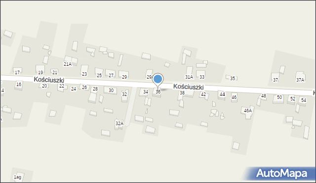 Rokitno Szlacheckie, Kościuszki Tadeusza, gen., 36, mapa Rokitno Szlacheckie