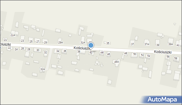 Rokitno Szlacheckie, Kościuszki Tadeusza, gen., 42, mapa Rokitno Szlacheckie