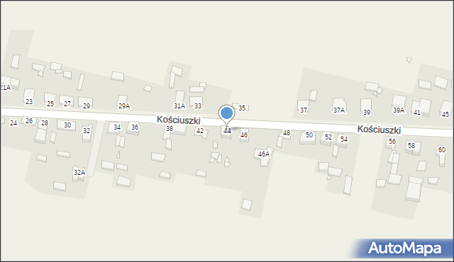 Rokitno Szlacheckie, Kościuszki Tadeusza, gen., 44, mapa Rokitno Szlacheckie