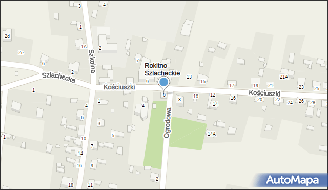 Rokitno Szlacheckie, Kościuszki Tadeusza, gen., 6, mapa Rokitno Szlacheckie