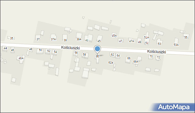 Rokitno Szlacheckie, Kościuszki Tadeusza, gen., 60, mapa Rokitno Szlacheckie