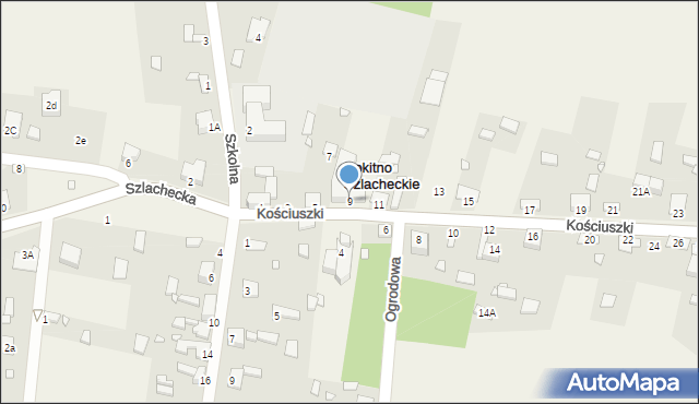Rokitno Szlacheckie, Kościuszki Tadeusza, gen., 9, mapa Rokitno Szlacheckie