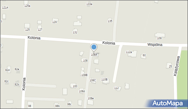 Ropczyce, Kolonia, 108A, mapa Ropczyce