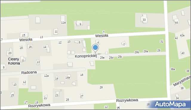 Rosanów, Konopnickiej Marii, 29f, mapa Rosanów