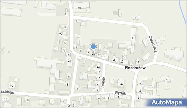 Rozdrażew, Koźmińska, 2a, mapa Rozdrażew