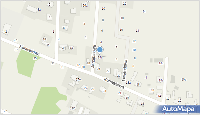 Rożno-Parcele, Konwaliowa, 24a, mapa Rożno-Parcele