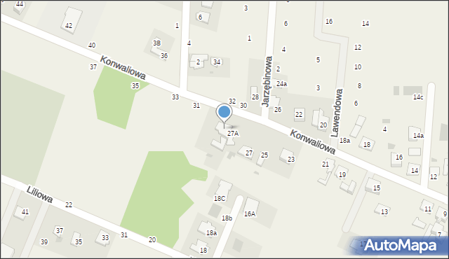 Rożno-Parcele, Konwaliowa, 29, mapa Rożno-Parcele