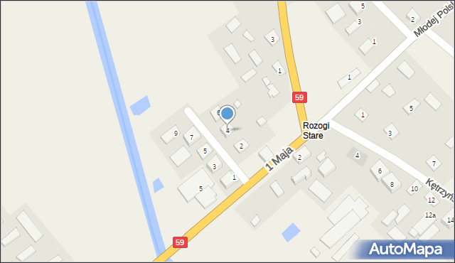 Rozogi, Konstytucji 3 Maja, 4, mapa Rozogi