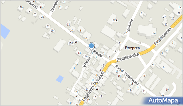 Rozprza, Kościuszki Tadeusza, gen., 11, mapa Rozprza