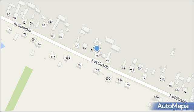 Rozprza, Kościuszki Tadeusza, gen., 76, mapa Rozprza