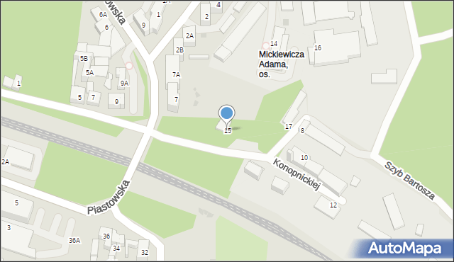 Ruda Śląska, Konopnickiej Marii, 15, mapa Rudy Śląskiej