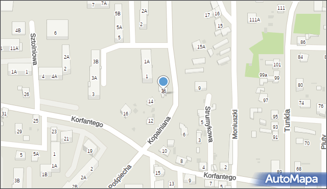 Ruda Śląska, Korfantego Wojciecha, 12A, mapa Rudy Śląskiej