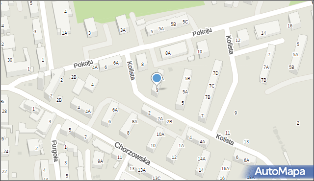 Ruda Śląska, Kolista, 3, mapa Rudy Śląskiej