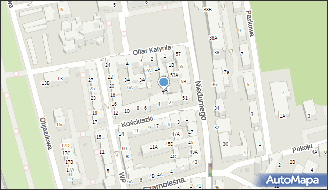 Ruda Śląska, Kościuszki Tadeusza, gen., 4A, mapa Rudy Śląskiej