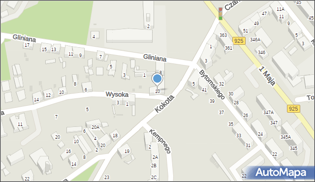 Ruda Śląska, Kokota Edmunda, 10, mapa Rudy Śląskiej