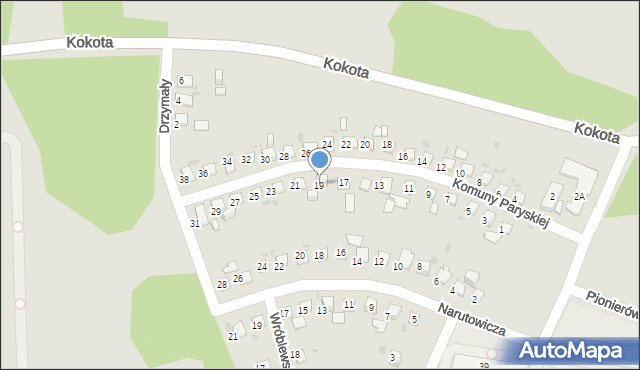 Ruda Śląska, Komuny Paryskiej, 19, mapa Rudy Śląskiej
