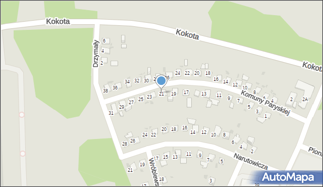 Ruda Śląska, Komuny Paryskiej, 21, mapa Rudy Śląskiej