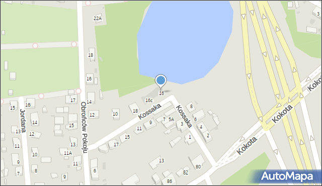 Ruda Śląska, Kossaka Wojciecha, 16, mapa Rudy Śląskiej