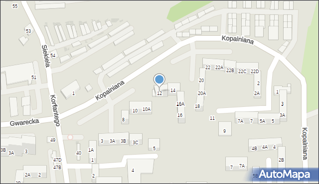 Ruda Śląska, Kopalniana, 12, mapa Rudy Śląskiej