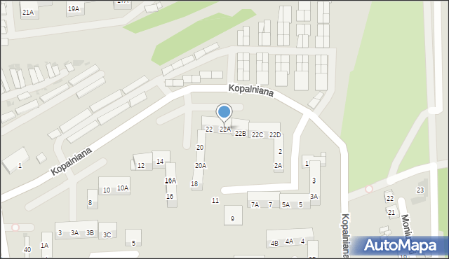 Ruda Śląska, Kopalniana, 22A, mapa Rudy Śląskiej