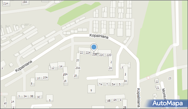 Ruda Śląska, Kopalniana, 22B, mapa Rudy Śląskiej